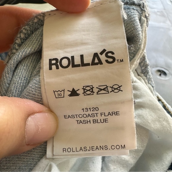 ROLLAS East Coast Flare Tash Blue Jeans Size 27 - Picture 7 of 13
